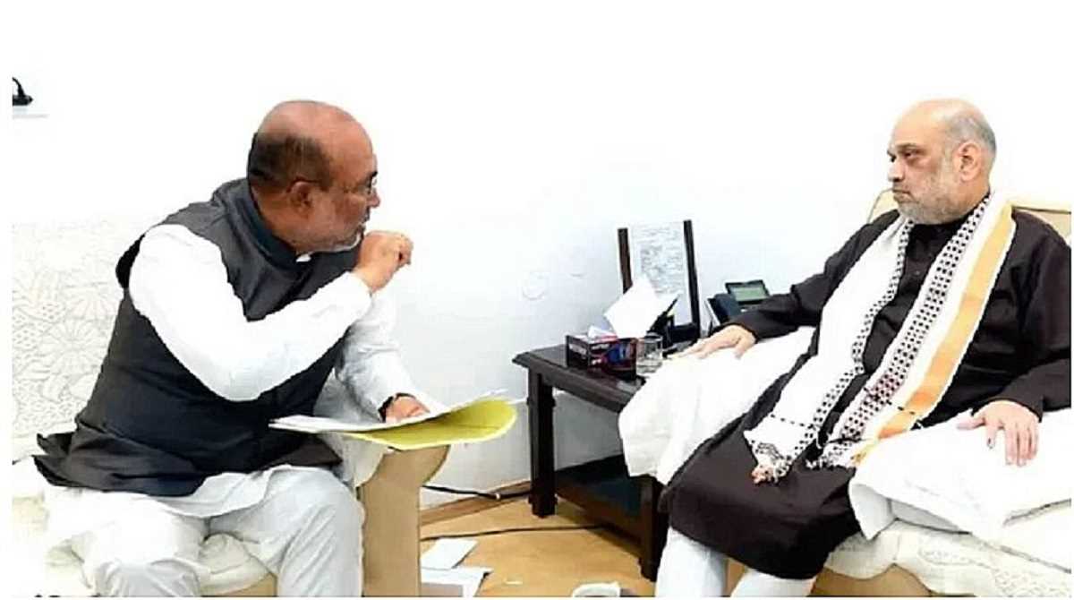 मणिपुर के CM एन. बीरेन सिंह ने अमित शाह से कि मुलाकात